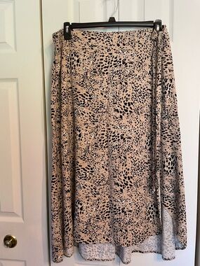 Maurices Tan and Black Leopard Print Maxi Skirt
